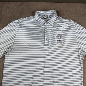 FootJoy Golf Shirt Mens Size XXL Blue Striped Polo FedEx ST Jude